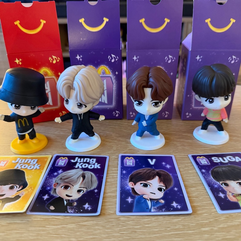 BTS tiny tan figures McDonald’s V Suga Jungkook